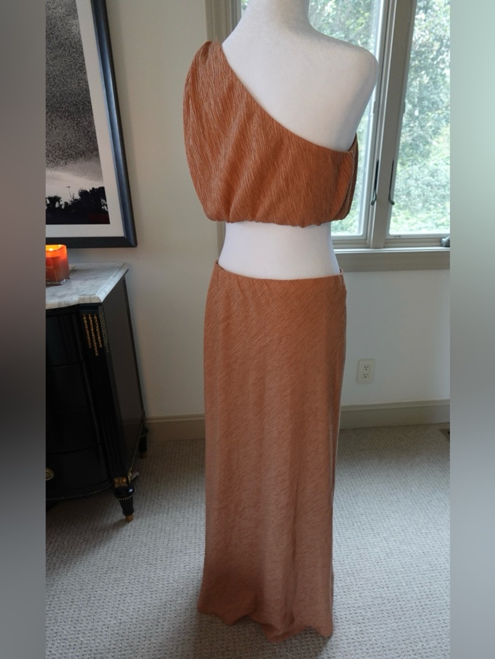 Abercrombie & Fitch One-Shoulder matching set in Rust Brown - Picture 4 of 5